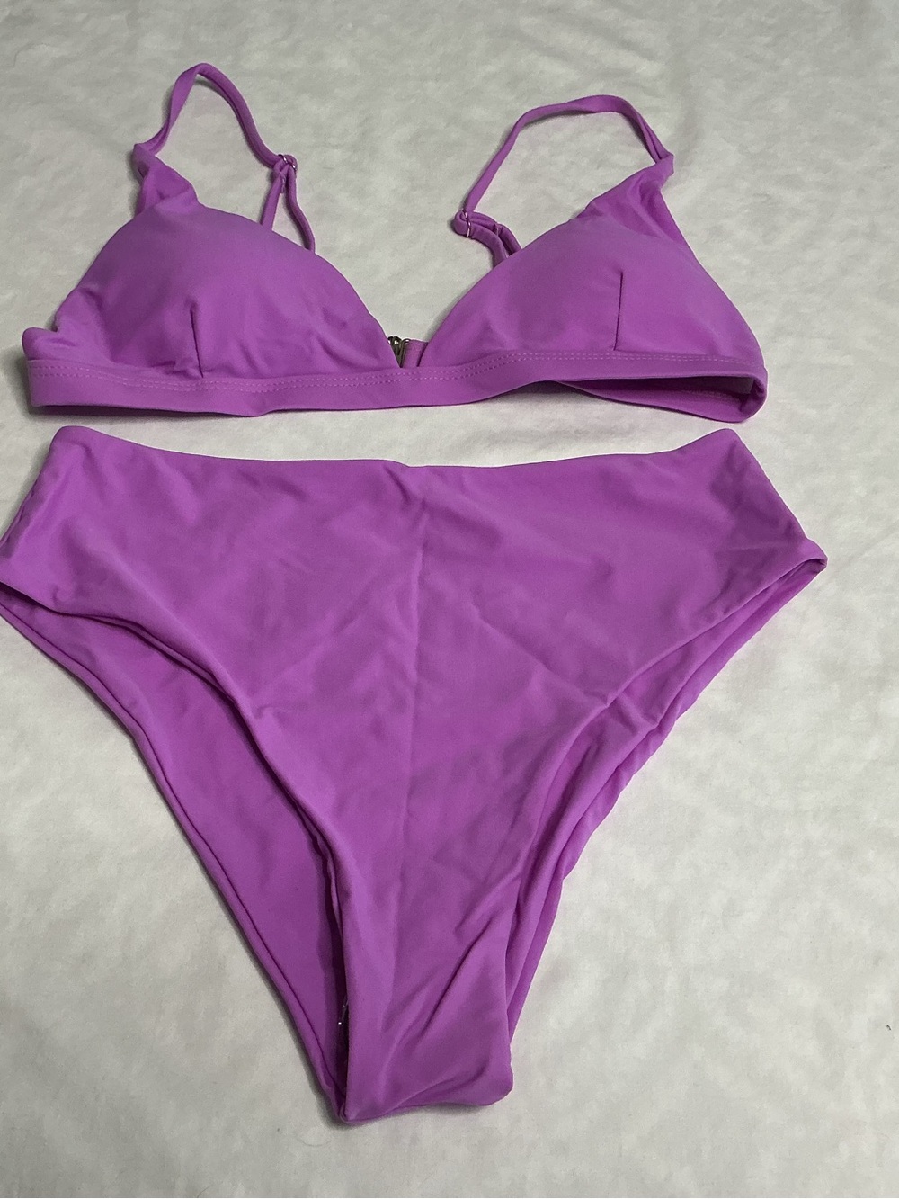 Purple High Waisted Bikini Set Size M Two Piece Swimsuit